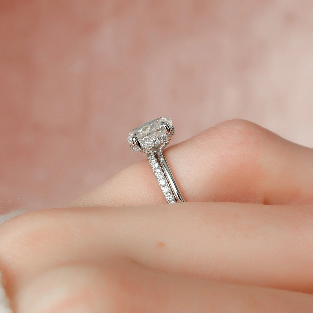 Marquise Cut Cluster Styled Lab Grown Bridal Ring Set