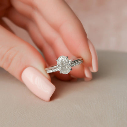 Marquise Cut Cluster Styled Lab Grown Bridal Ring Set