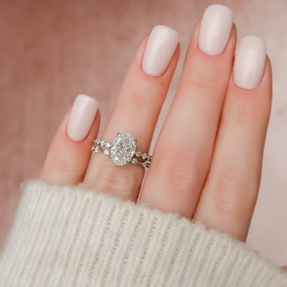 Marquise Cut Cluster Styled Lab Grown Bridal Ring Set