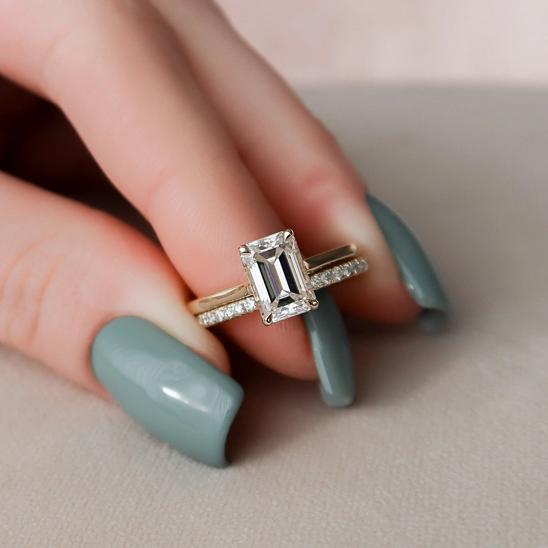 Marquise Cut Cluster Styled Lab Grown Bridal Ring Set