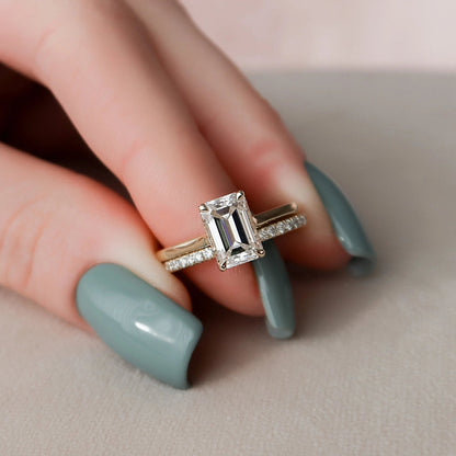 Marquise Cut Cluster Styled Lab Grown Bridal Ring Set