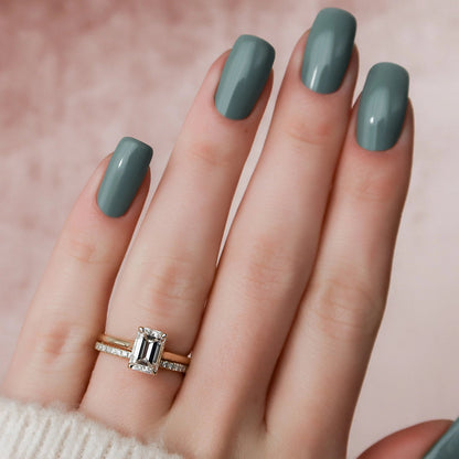 Marquise Cut Cluster Styled Lab Grown Bridal Ring Set