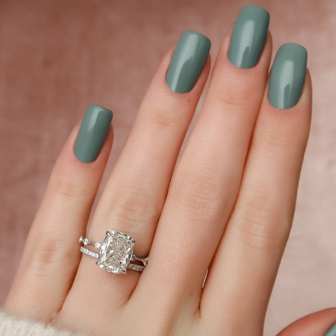 Marquise Cut Cluster Styled Lab Grown Bridal Ring Set