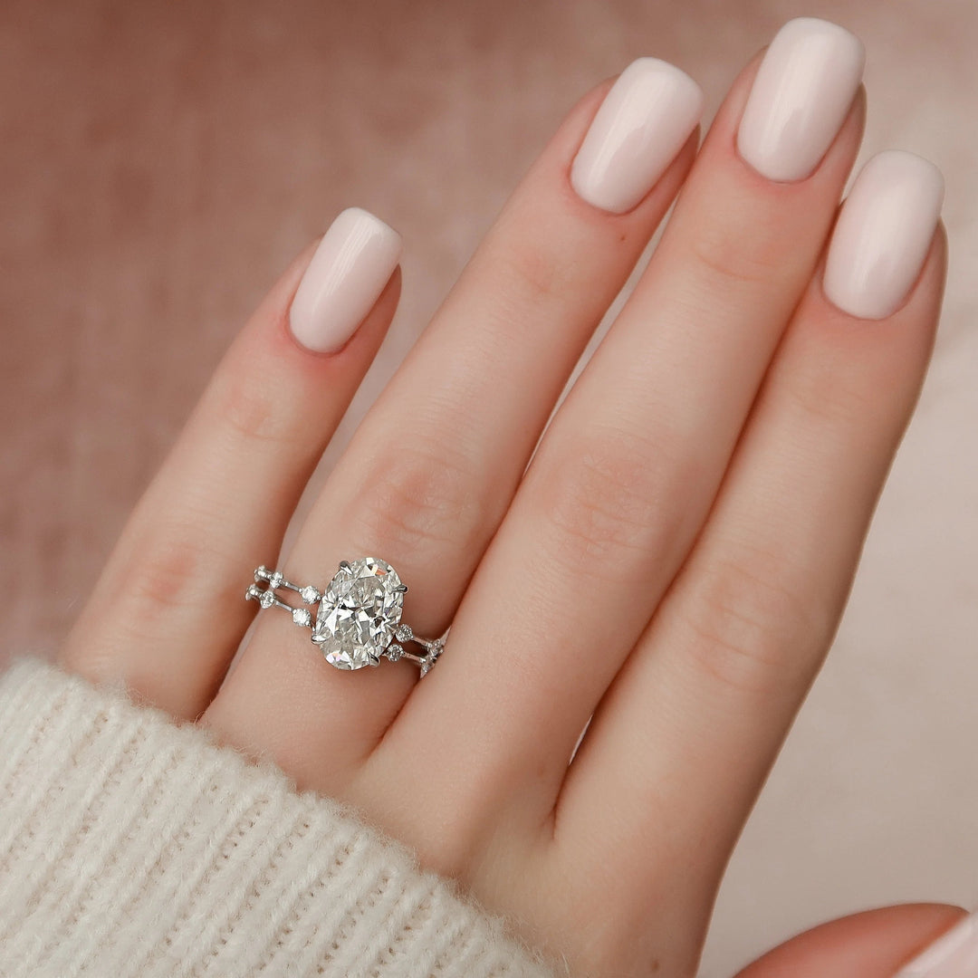 Marquise Cut Cluster Styled Lab Grown Bridal Ring Set