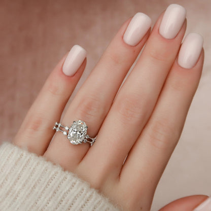 Marquise Cut Cluster Styled Lab Grown Bridal Ring Set