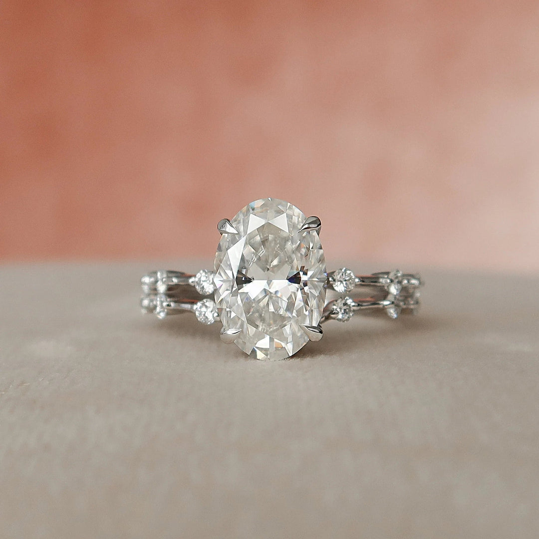 Marquise Cut Cluster Styled Lab Grown Bridal Ring Set