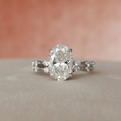 Marquise Cut Cluster Styled Lab Grown Bridal Ring Set