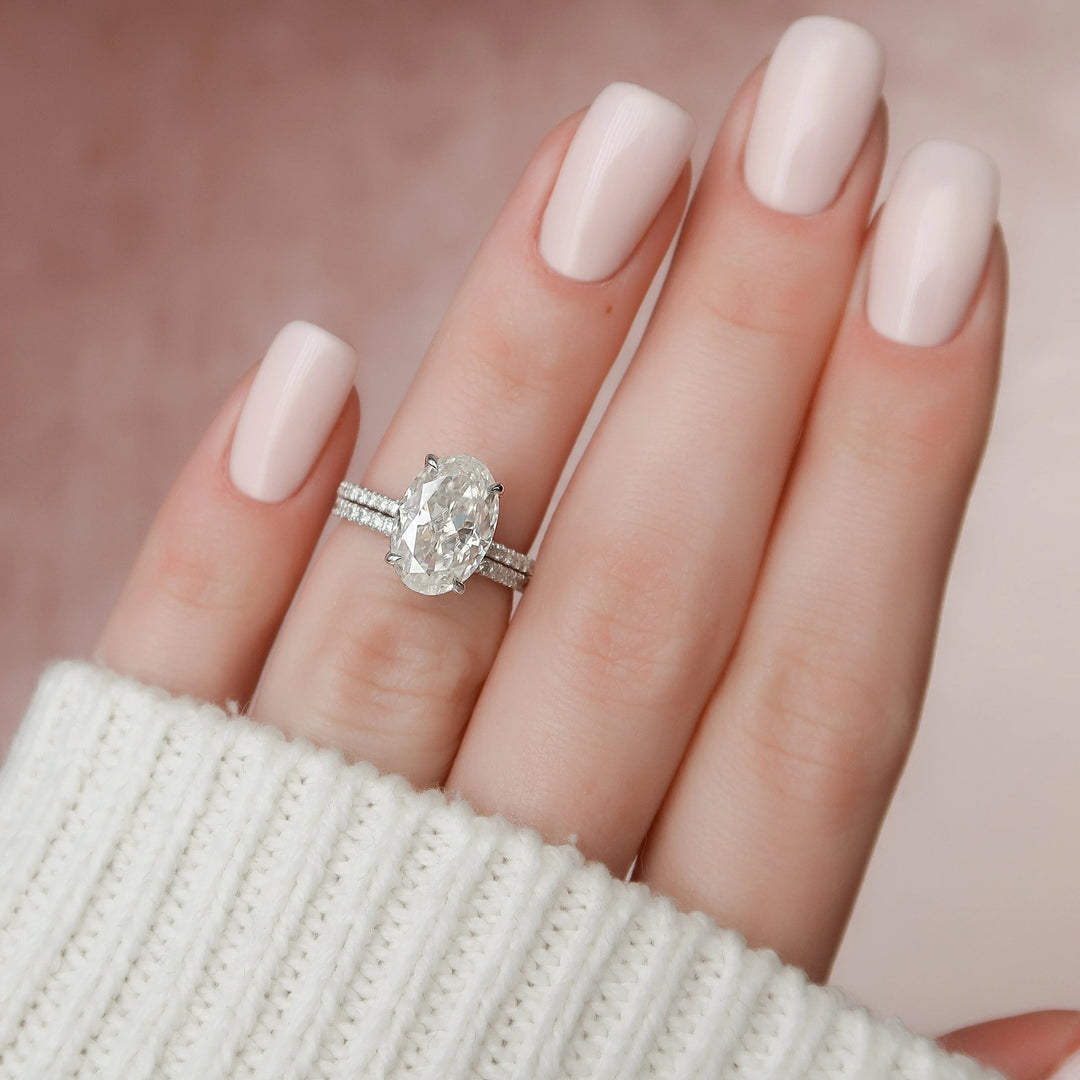 Marquise Cut Cluster Styled Lab Grown Bridal Ring Set