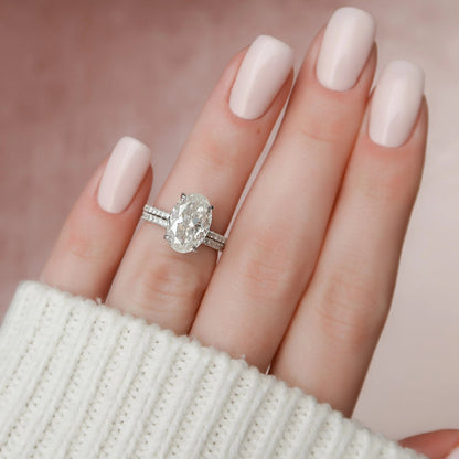 Marquise Cut Cluster Styled Lab Grown Bridal Ring Set