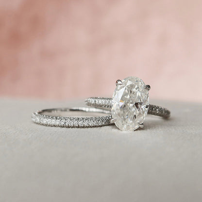 Marquise Cut Cluster Styled Lab Grown Bridal Ring Set