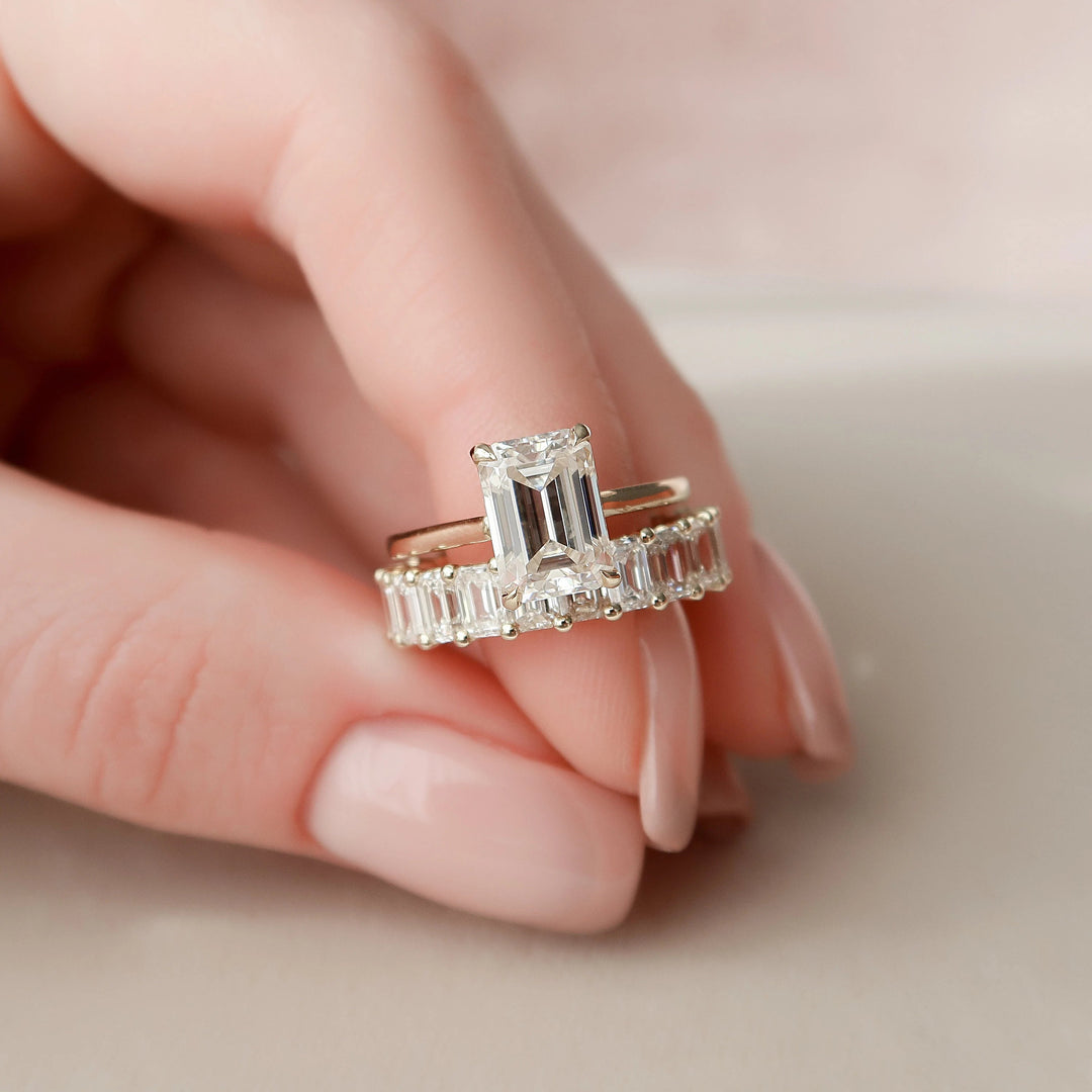 Marquise Cut Cluster Styled Lab Grown Bridal Ring Set