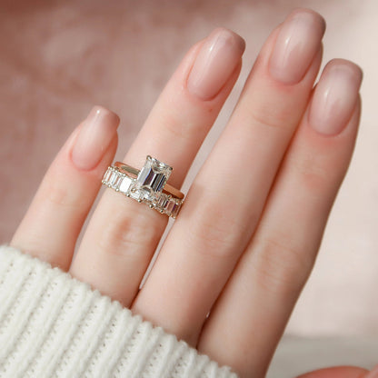 Marquise Cut Cluster Styled Lab Grown Bridal Ring Set