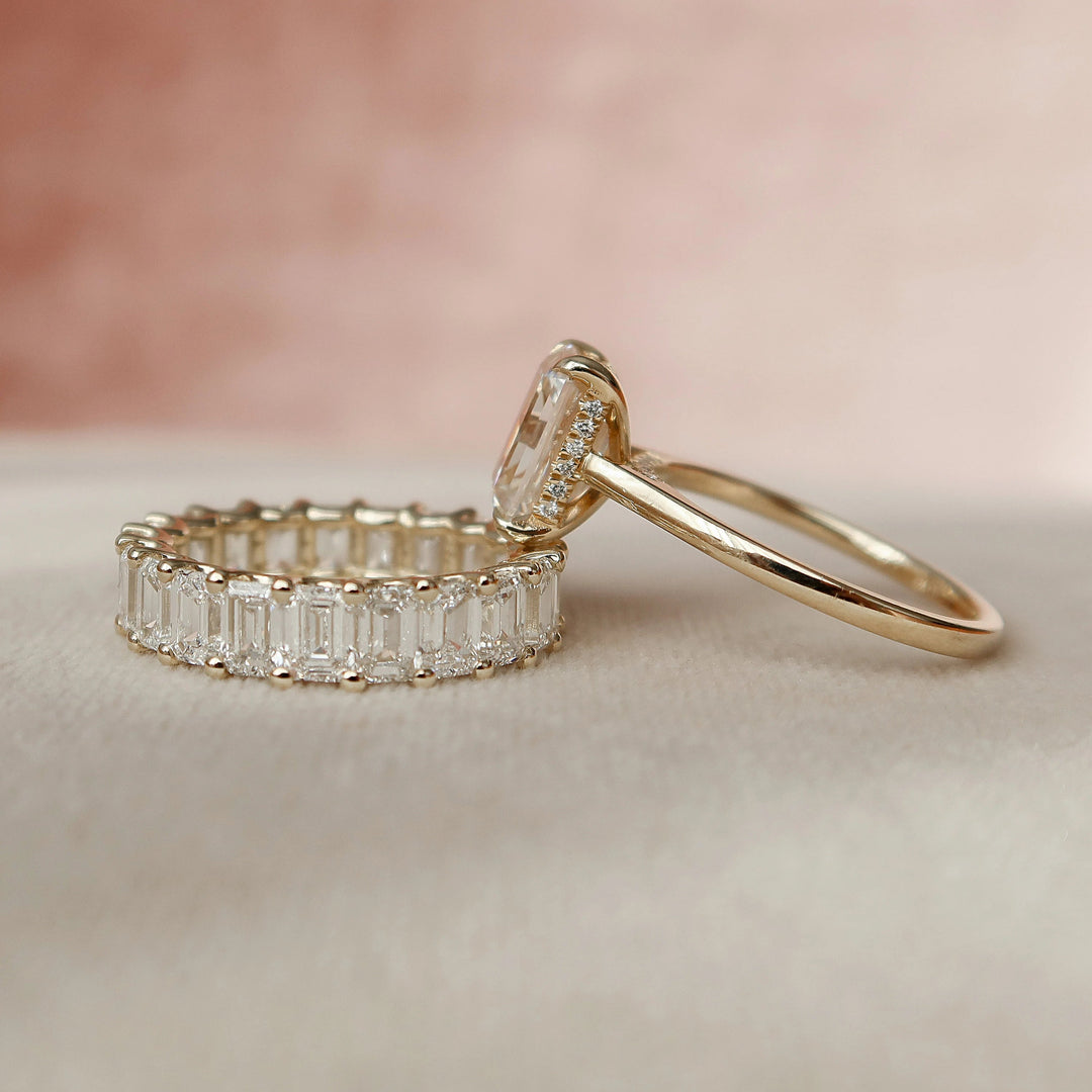 Marquise Cut Cluster Styled Lab Grown Bridal Ring Set