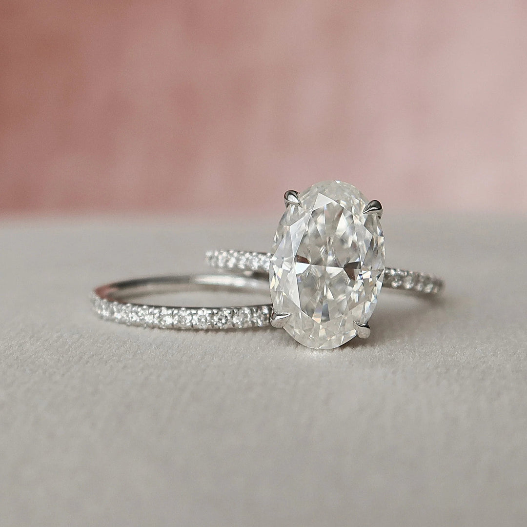 Marquise Cut Cluster Styled Lab Grown Bridal Ring Set