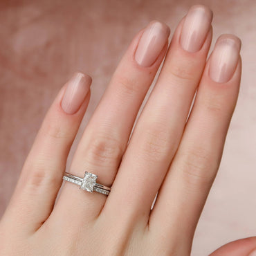 Marquise Cut Cluster Styled Lab Grown Bridal Ring Set