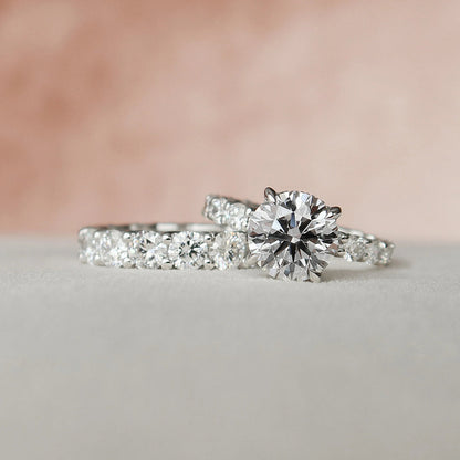 Marquise Cut Cluster Styled Lab Grown Bridal Ring Set