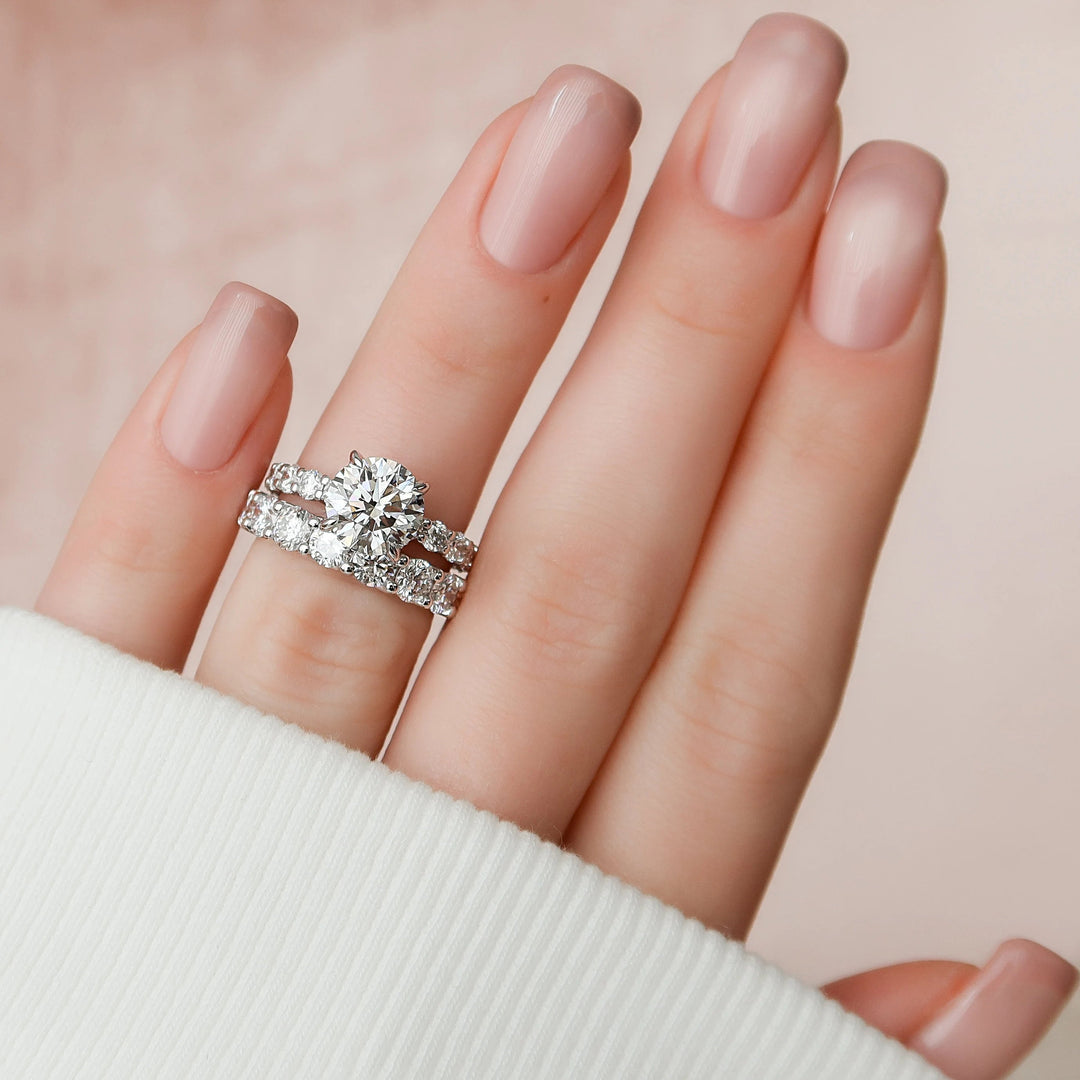 Marquise Cut Cluster Styled Lab Grown Bridal Ring Set