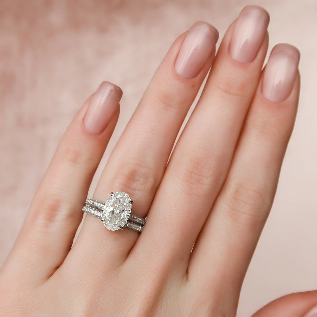 Marquise Cut Cluster Styled Lab Grown Bridal Ring Set