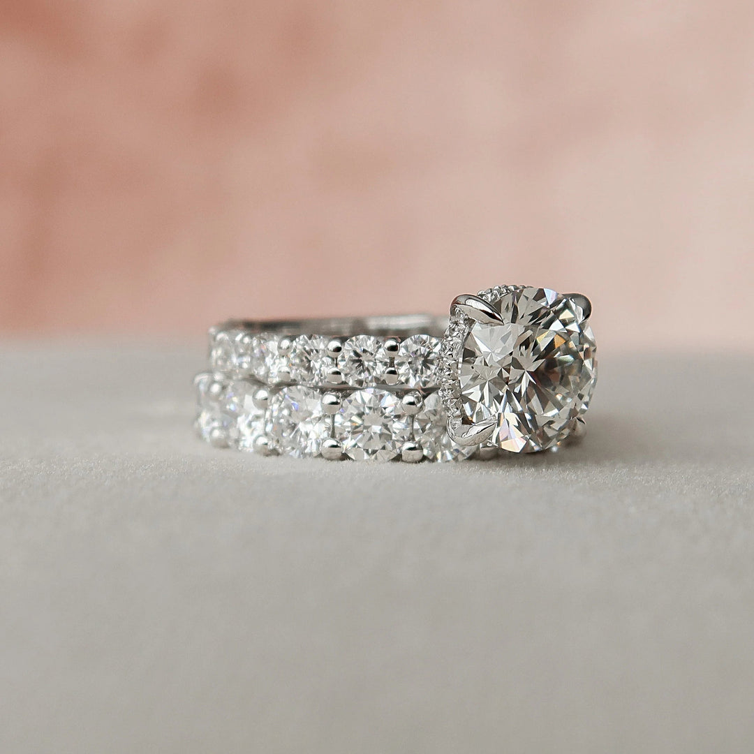 Marquise Cut Cluster Styled Lab Grown Bridal Ring Set