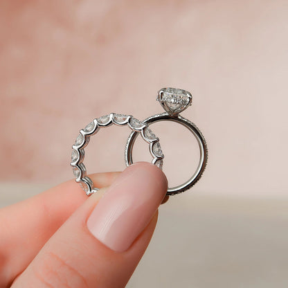 Marquise Cut Cluster Styled Lab Grown Bridal Ring Set