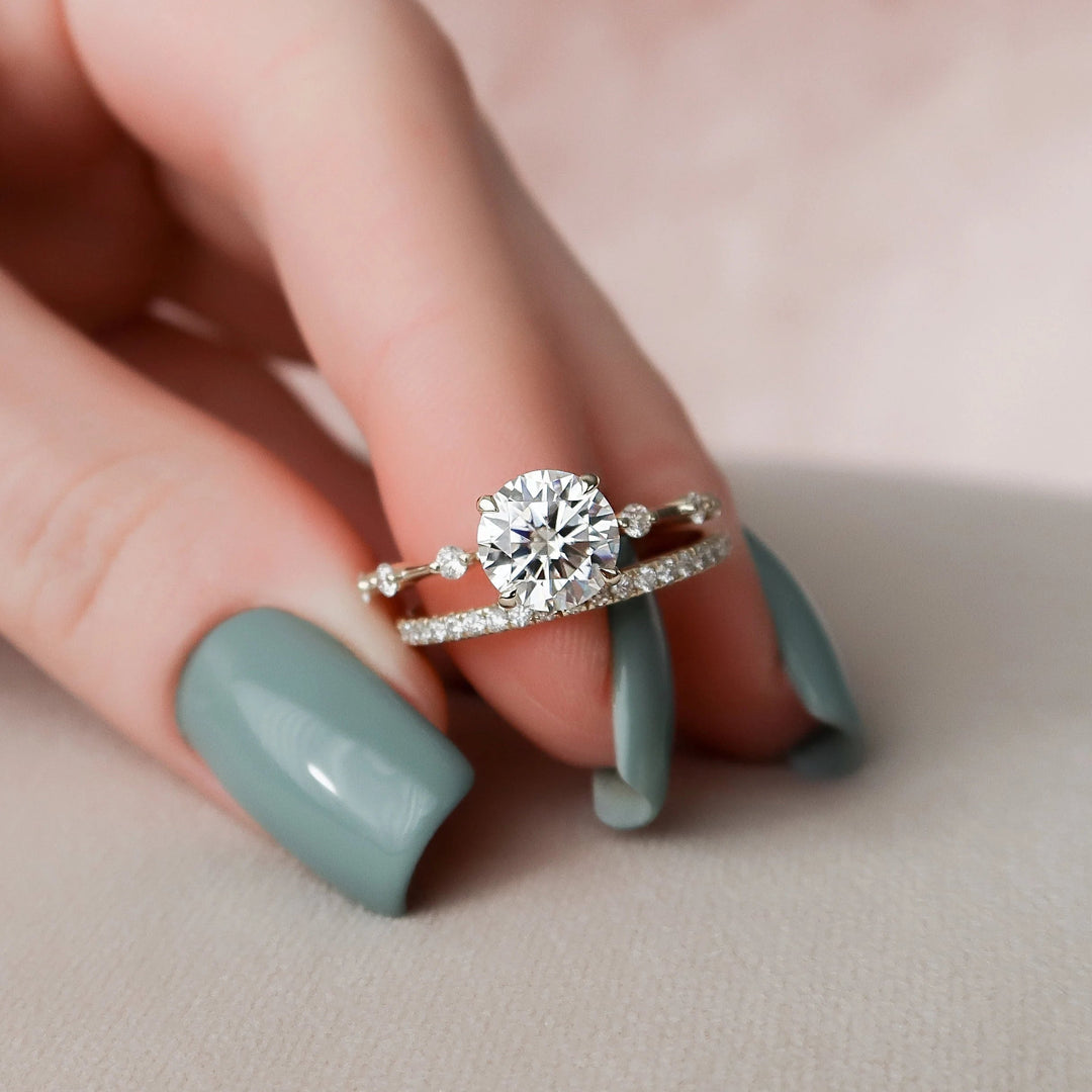 Marquise Cut Cluster Styled Lab Grown Bridal Ring Set