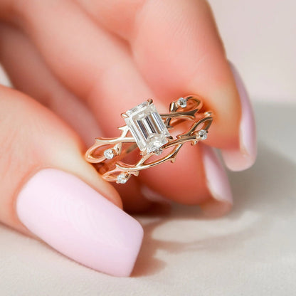 Marquise Cut Cluster Styled Lab Grown Bridal Ring Set