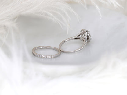 2 CT Oval Cut Halo & Pave Lab Grown Diamond Bridal Ring Set