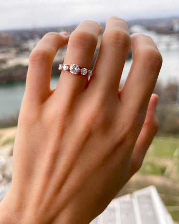 0.25 TCW Round Shaped Half Eternity Lab Grown Diamond Wedding Band