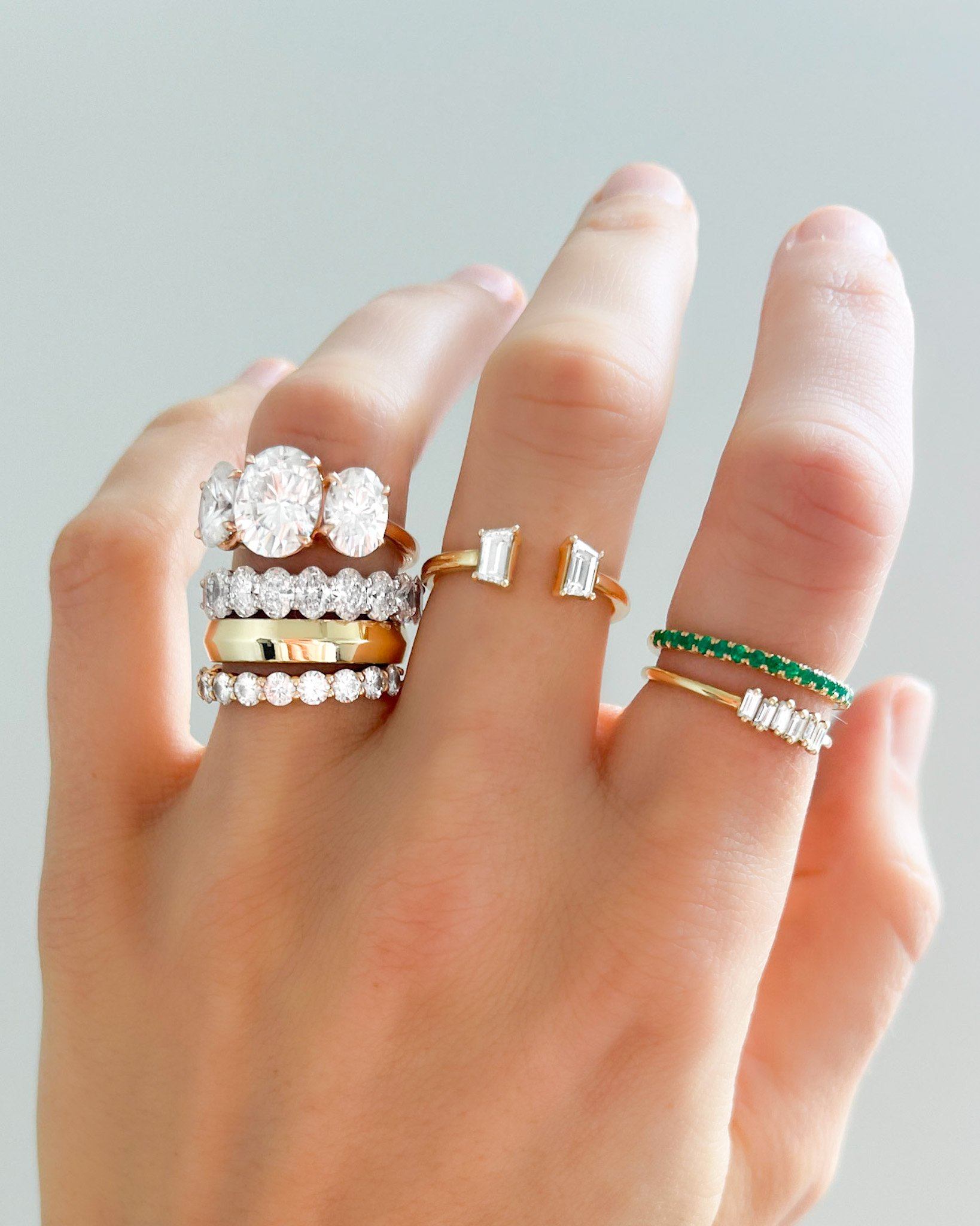 0.25 TCW Round Shaped Half Eternity Lab Grown Diamond Wedding Band