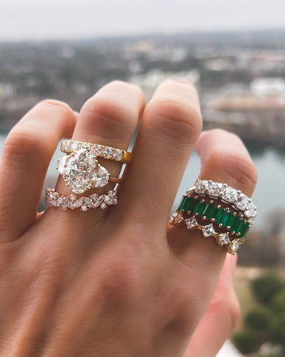 Marquise Shaped Three Stone Lab Grown Diamond Engagement Ring