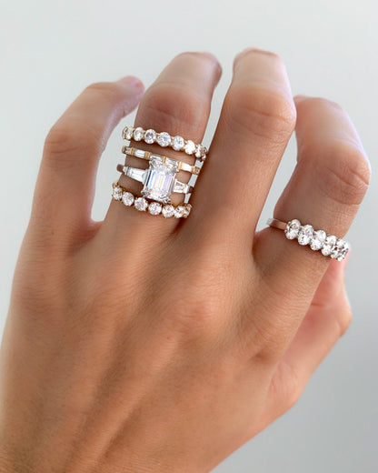 0.25 TCW Round Shaped Half Eternity Lab Grown Diamond Wedding Band