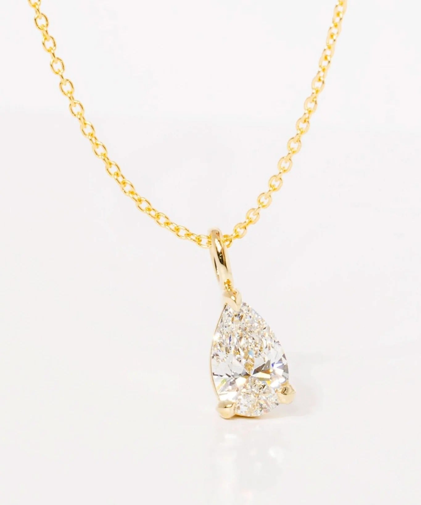 Pear Solitaire Necklace