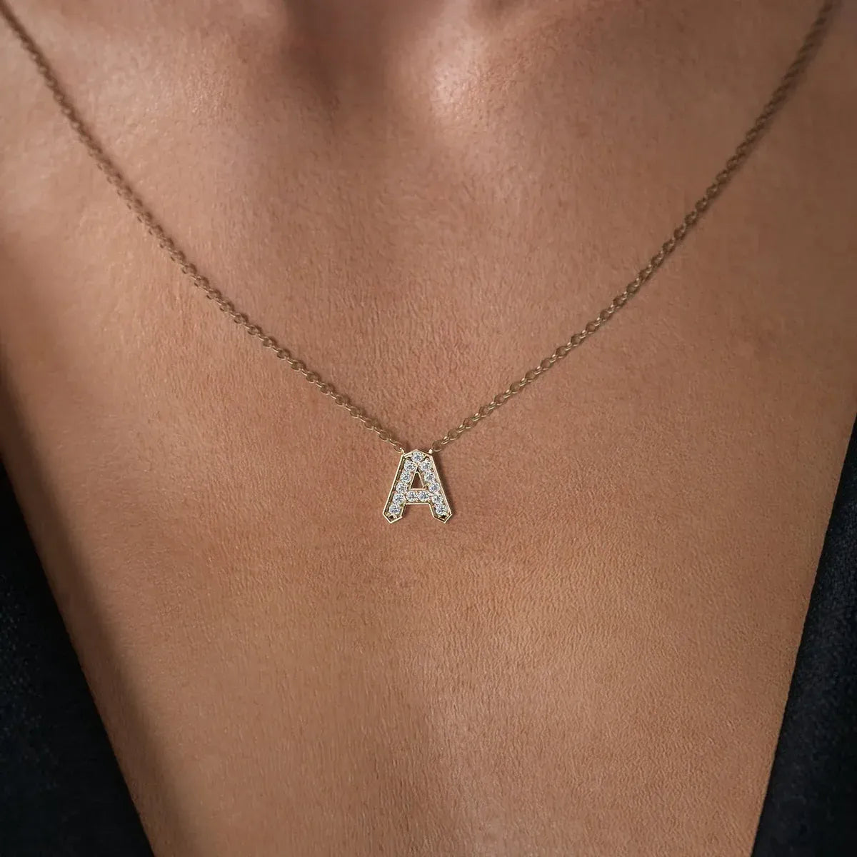 Initial Diamond Pendant Necklace