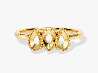 Milgrain Accent Pear-Cut Multi Stone Birthstone Ring