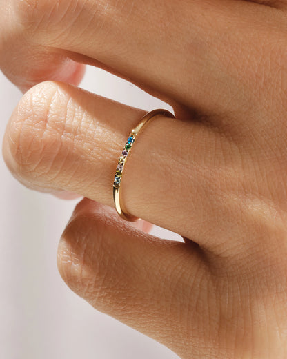 Minimal Multi Birthstone Band