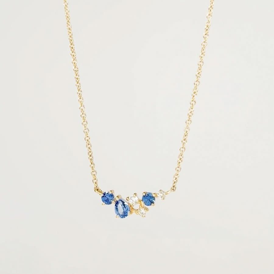Pear & Round Cluster Necklace