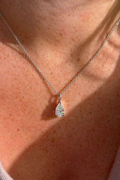 Pear Solitaire Necklace