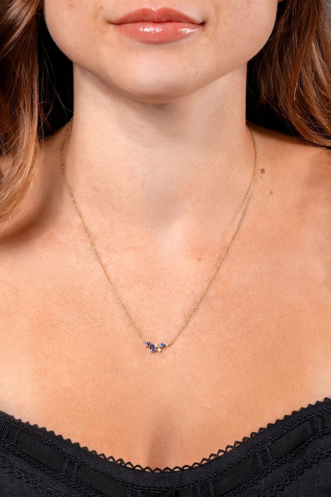Pear & Round Cluster Necklace