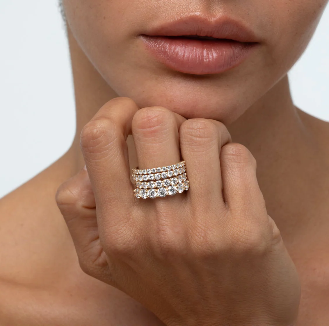 0.4 TCW Round Stones Half Eternity Lab Grown Diamond Wedding Band