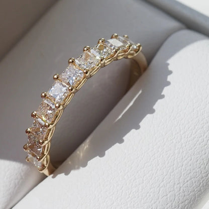 0.27 TCW Princess Stones Half Eternity Lab Grown Diamond Wedding Band