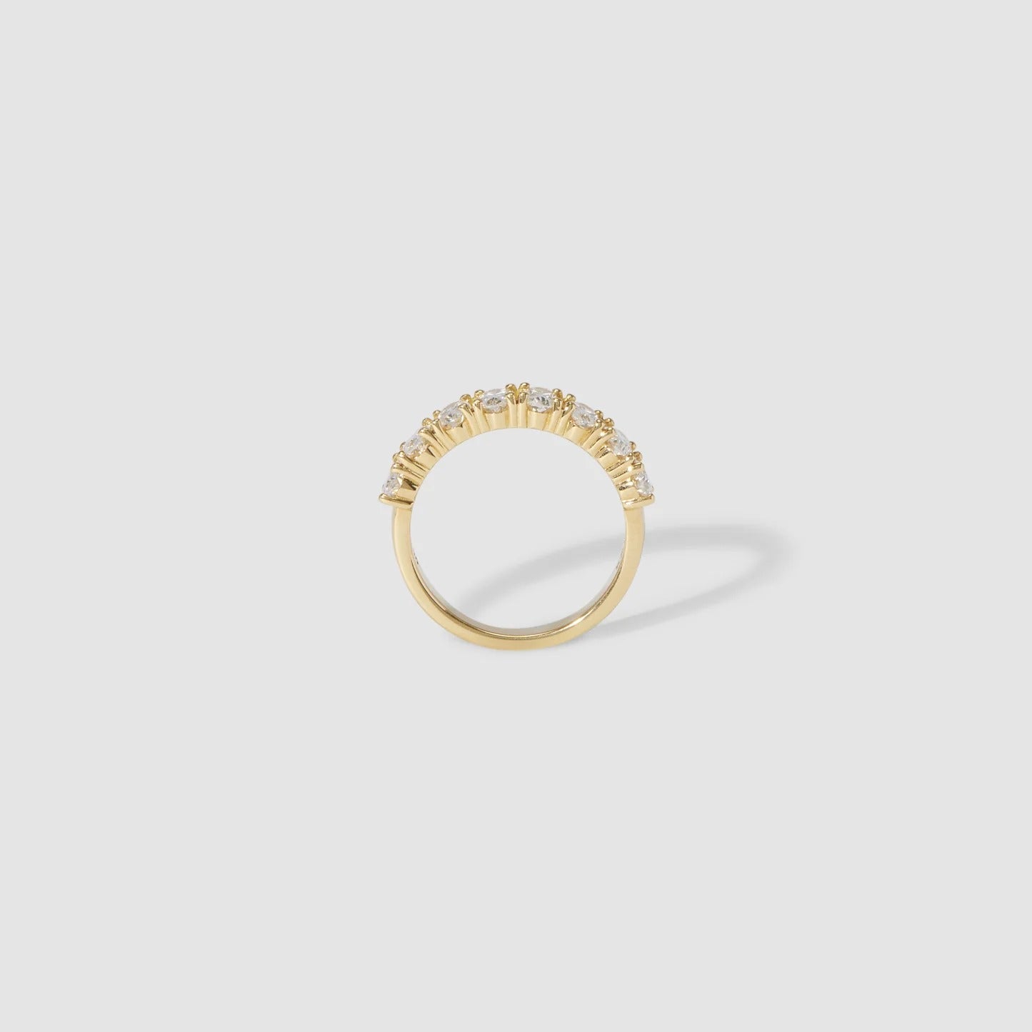 2.1 TCW Oval Stones Half Eternity Lab Grown Diamond Wedding Band