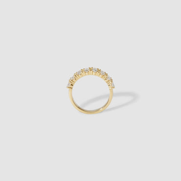 2.1 TCW Oval Stones Half Eternity Lab Grown Diamond Wedding Band