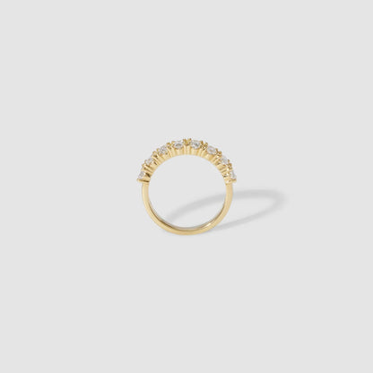 2.1 TCW Oval Stones Half Eternity Lab Grown Diamond Wedding Band