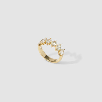 1.65 TCW Oval Stones Half Eternity Lab Grown Diamond Wedding Band