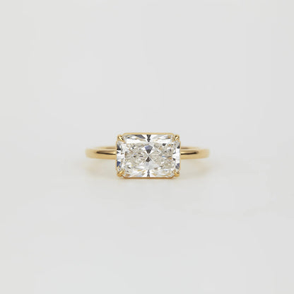 2.5 CT Radiant Cut East-West Solitaire Lab Grown Diamond Engagement Ring