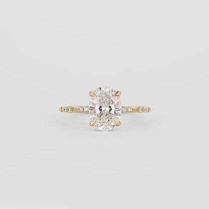 1.5 CT Oval Cut Dainty Lab Grown Diamond Engagement Ring