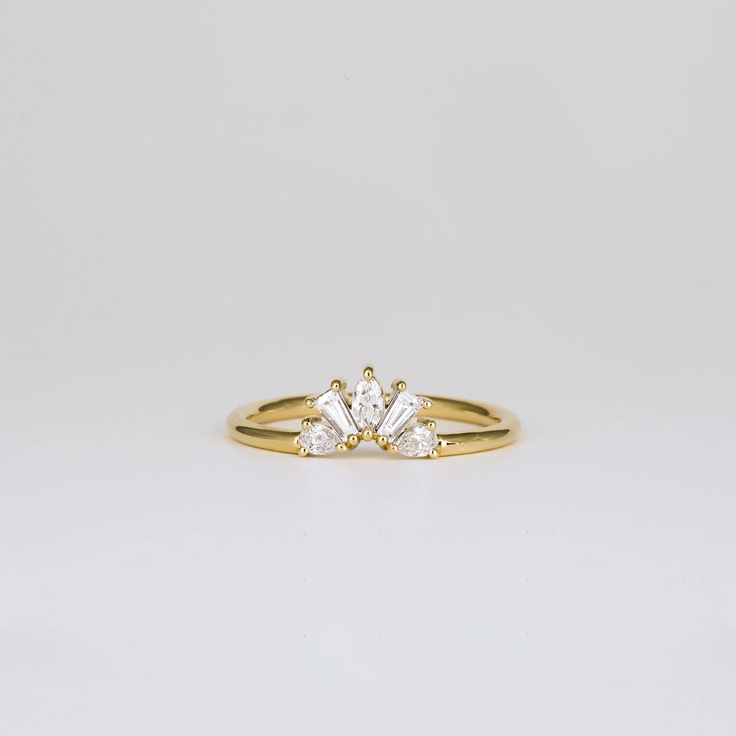 0.35 TCW Five Stones Lab Grown Diamond Wedding Band