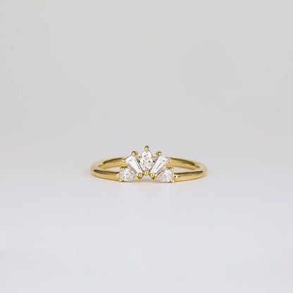 0.35 TCW Five Stones Lab Grown Diamond Wedding Band