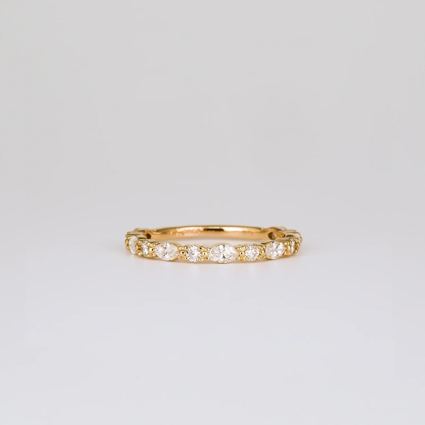 0.2 TCW Round & Marquise Stones Half Eternity Lab Grown Diamond Wedding Band