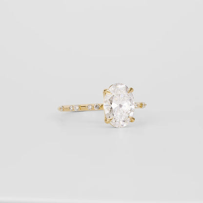 1.5 CT Oval Cut Dainty Lab Grown Diamond Engagement Ring